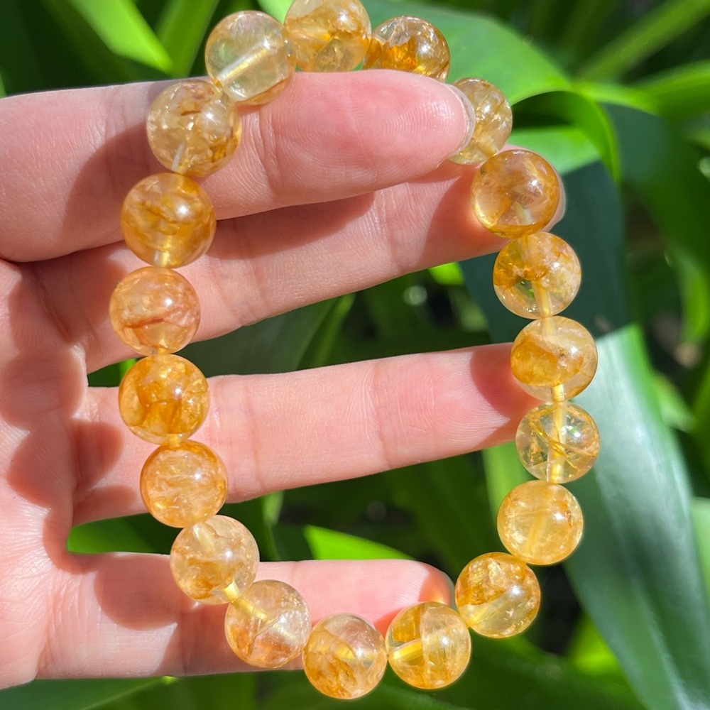 11.5mm stretchable‎ citrine bracelet
